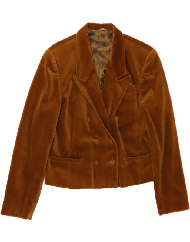 BETTY BARCLAY Womens Double Breasted Blazer Jacket UK 14 Large Brown Quilted Jacket Puffer Jacket Insulated Jacket