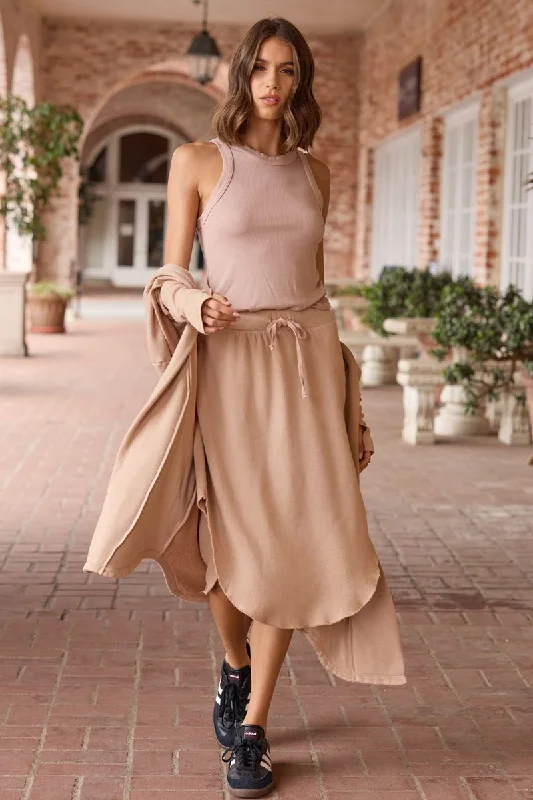 BRENNA SKIRT ribbed skirt waist