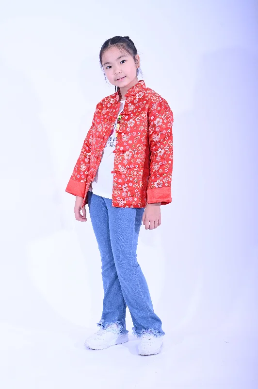 YUE HWA Girl's Quilted Jacket YC1165-3 Satin Jacket Silk Jacket Chiffon Jacket