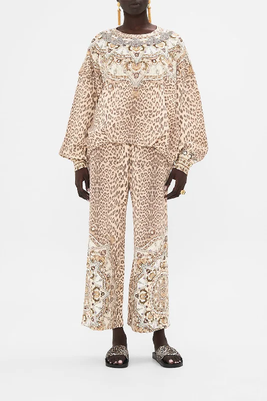 EMBELLISHED TUCK DETAIL SWEATER GROTTO GODDESS Hooded Sweater Collared Sweater Shawl Collar
