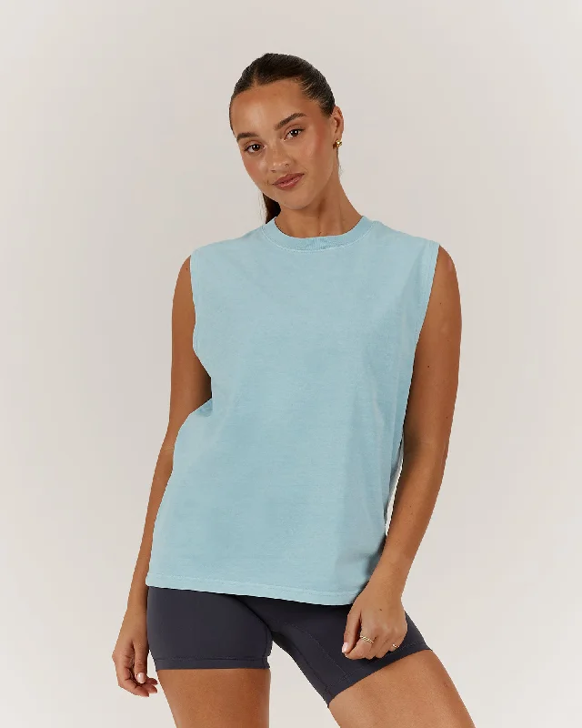 ESSENTIALS TANK - FADED BLUE comfortable tank top