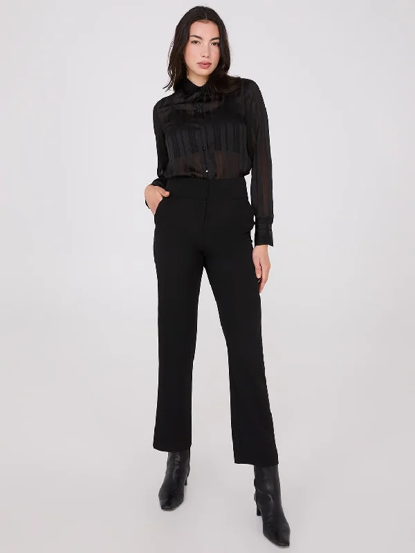 High-Rise Wide Waistband Pants Modern Bootcut Pants