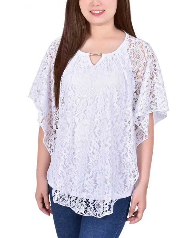 Petite Lace Poncho Top With Matching Tank adorable tank top