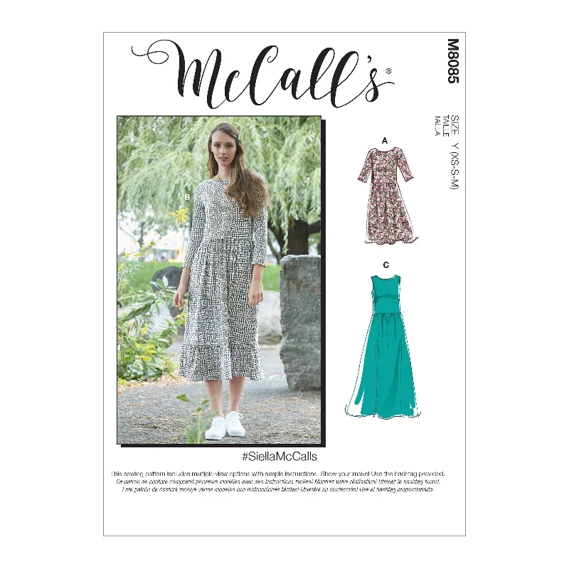 McCall's Pattern M8085 Misses' Dresses Tunics stripes playful