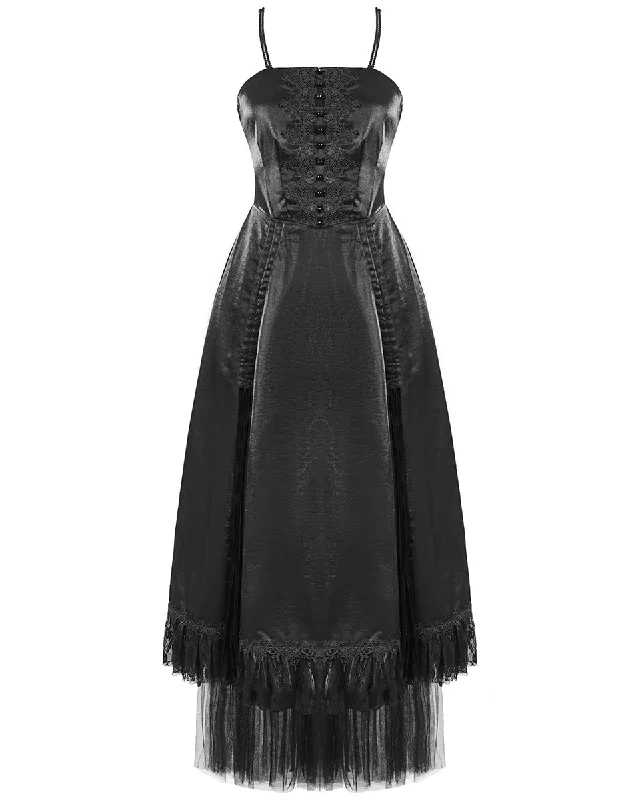 Devil Fashion Insidious Desires Womens Tafetta Layered Ball Gown Dress - Black Tunics Ceremony elegant