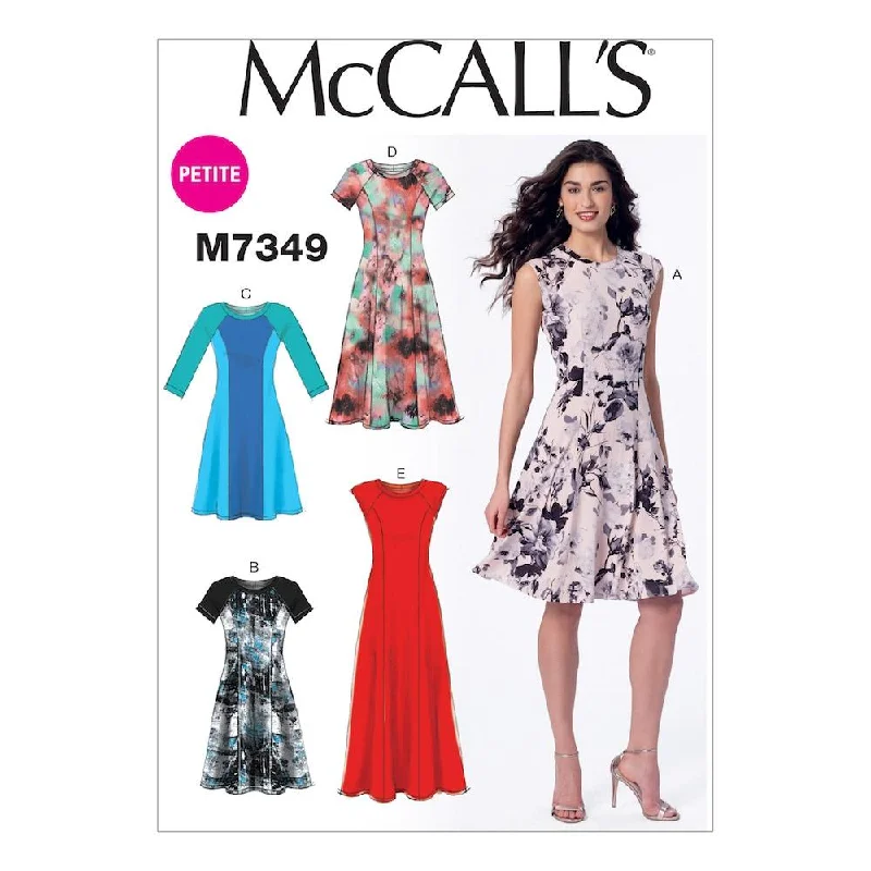 McCall's Pattern M7349 Misses'/Miss Petite Sleeveless or Raglan Sleeve, Fit and Flare Dresses Tunics Exclusive limited