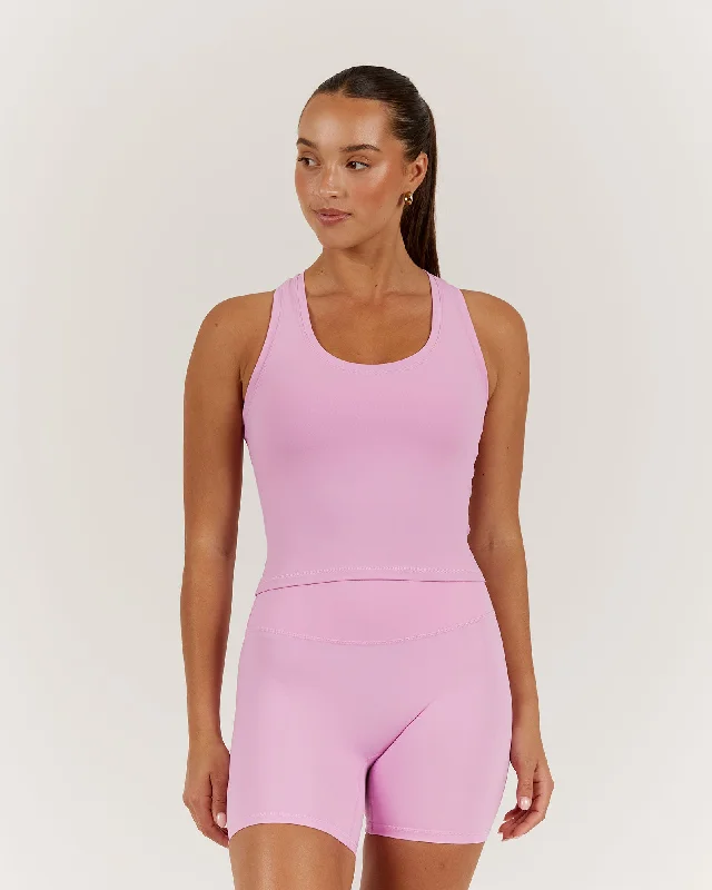 LUXE MIDRIFF TANK - GUAVA relaxed fit tank