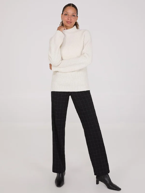 Plaid Wide Waistband Pants Formal Wide-Leg Pants
