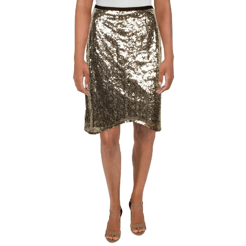 Womens Sequined Polyester Mini Skirt cashmere skirt fine