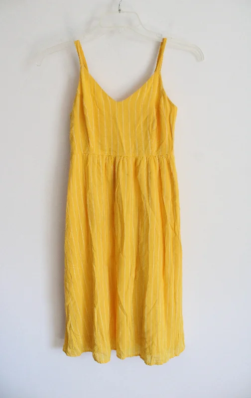 Old Navy Cami Yellow White Striped Dress | XS Petite Tunics Lace romantic