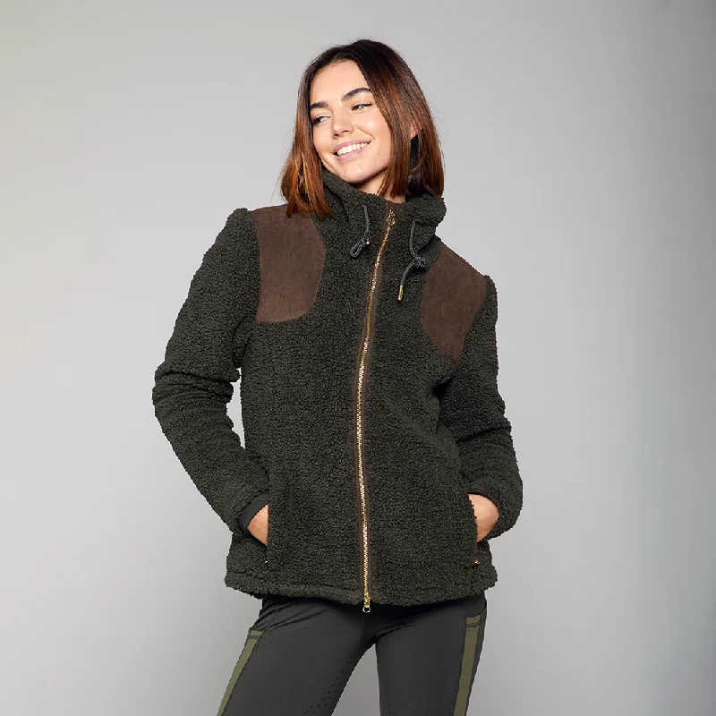 Toggi Clifton Fleece Jacket Dark Green Zip Front Button Front Snap Front