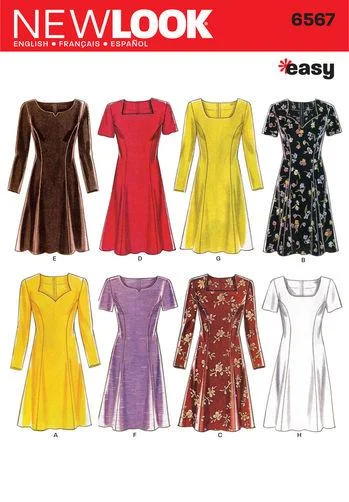 Newlook Pattern 6567 Misses Dresses Tunics Silk luxurious
