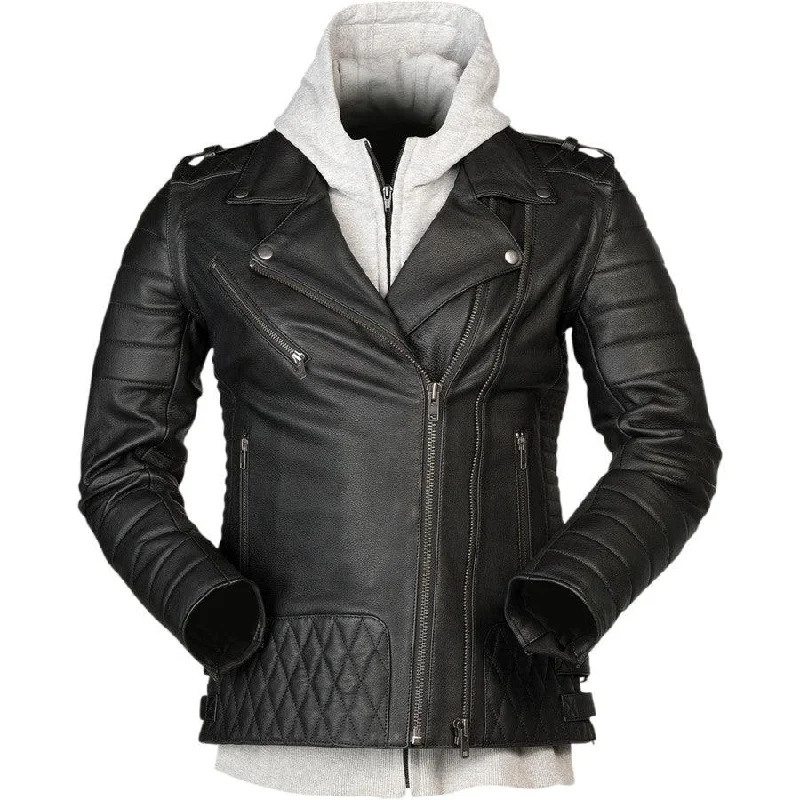 Z1R Women's Ordinance 3-In-1 Jacket - Black Chenille Fabric Brocade Fabric Lace Fabric