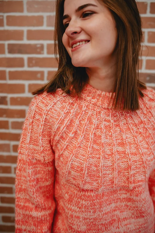 The Poet Coral Sweater Zippered Front Buttoned Front Snap Front