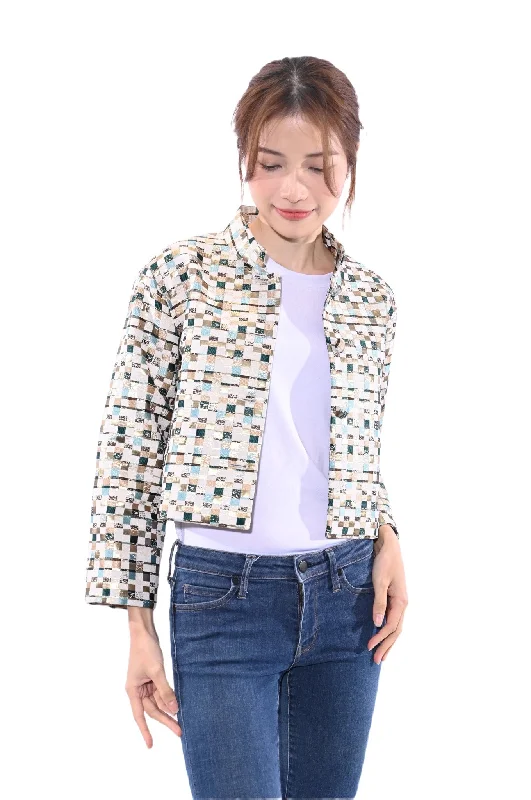 Line & Curve Jacket YL222B-7 Tiered Jacket Buttoned Jacket Zippered Jacket