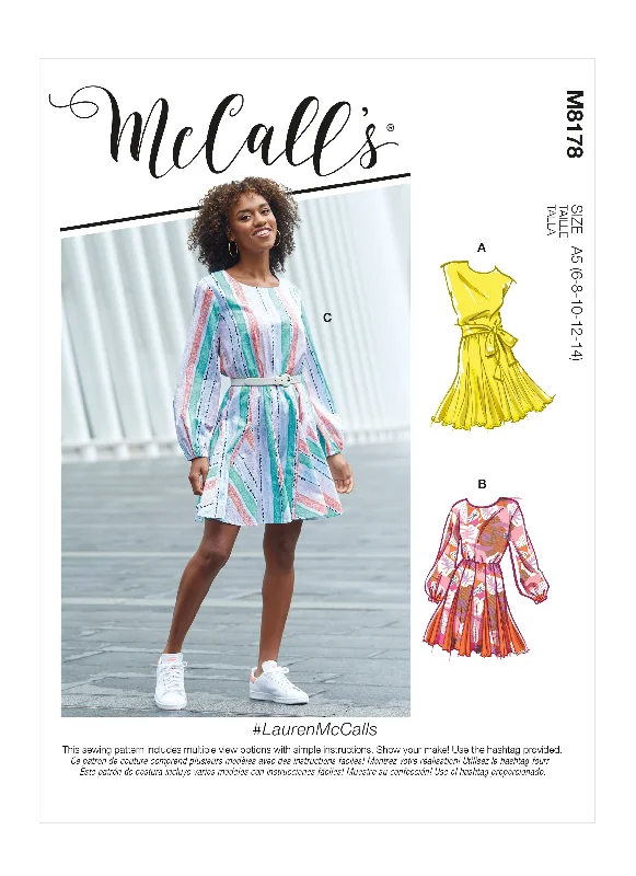 McCall's Pattern M8178 Misses' Dresses & Belt Tunics Fall fleece