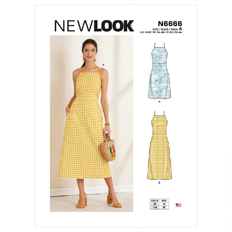 Newlook Pattern N6666 Misses' Halter Dresses With Back Tie Tunics Essential wardrobe