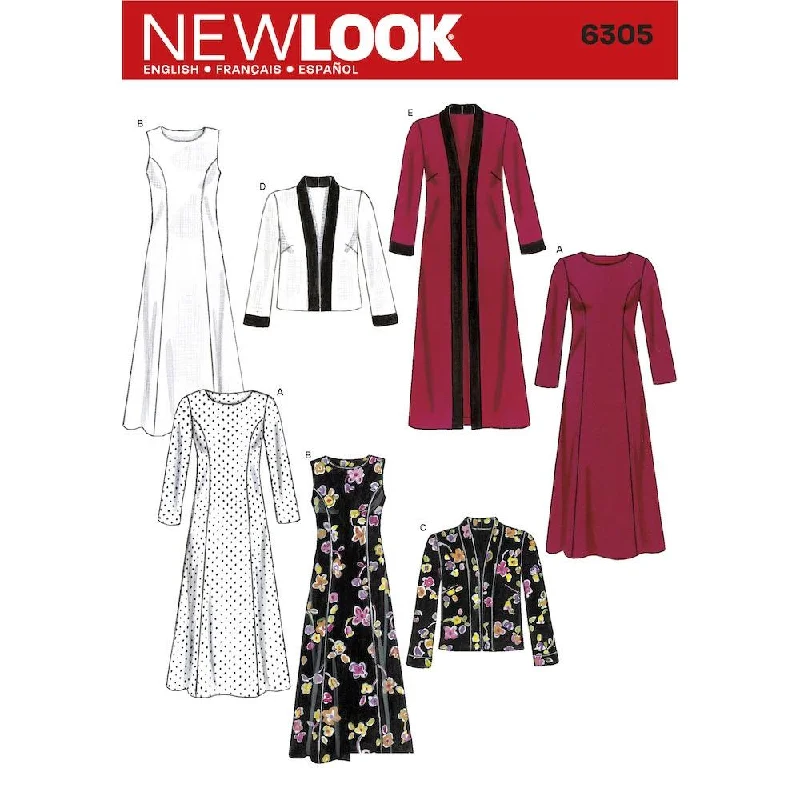 Newlook Pattern 6305 Misses Dresses Turtleneck Warm Winter