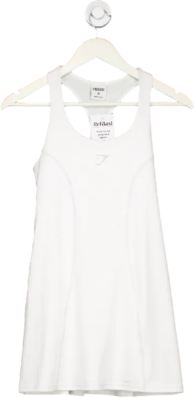Gymshark White Racerback Tank Top UK XS cropped tank top