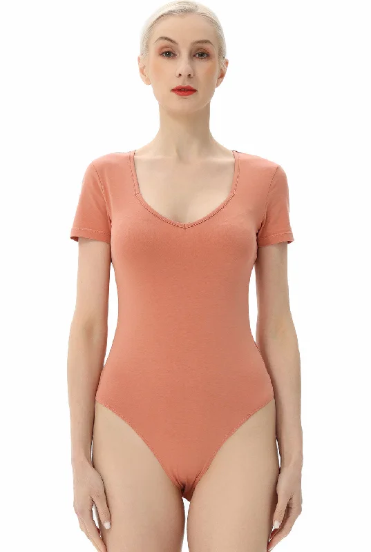 Kimi + Kai Women's Sweetheart Neck Basic Bodysuit Comfortable Sports Bodysuit
