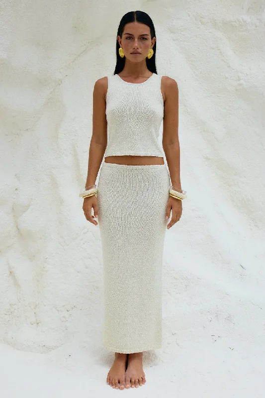 ADDI MIDI SKIRT - IVORY cashmere skirt soft