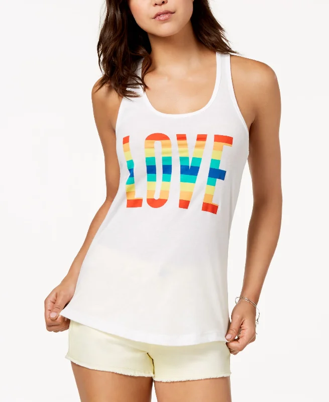 Love Tribe Juniors Love Graphic Print Tank Top cotton tank top