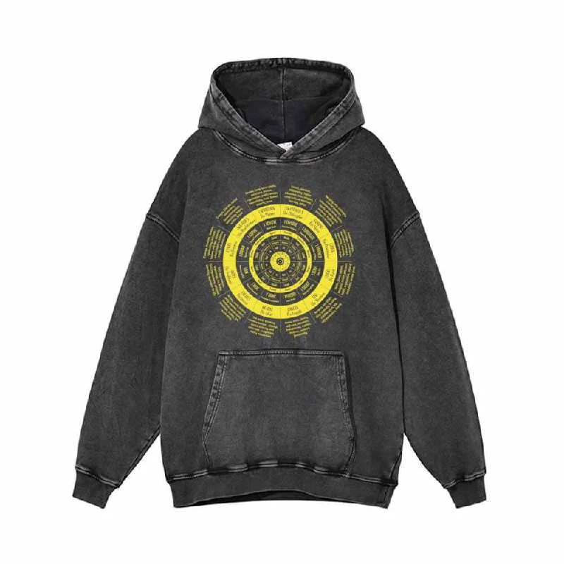 Astrology Houses And Meanings Vintage Washed Hoodie Hoodie Jacket Zipper Layering