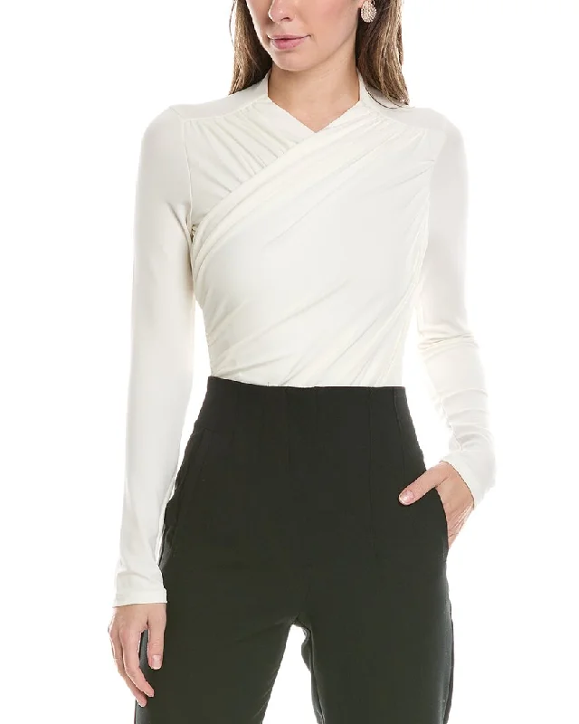 Enza Costa Matte Jersey Wrap Bodysuit Elegant Satin Bodysuit