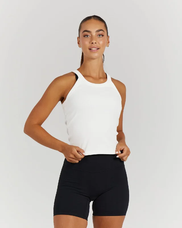 AGILITY RIBBED TANK TOP - OFF WHITE stylish tank top