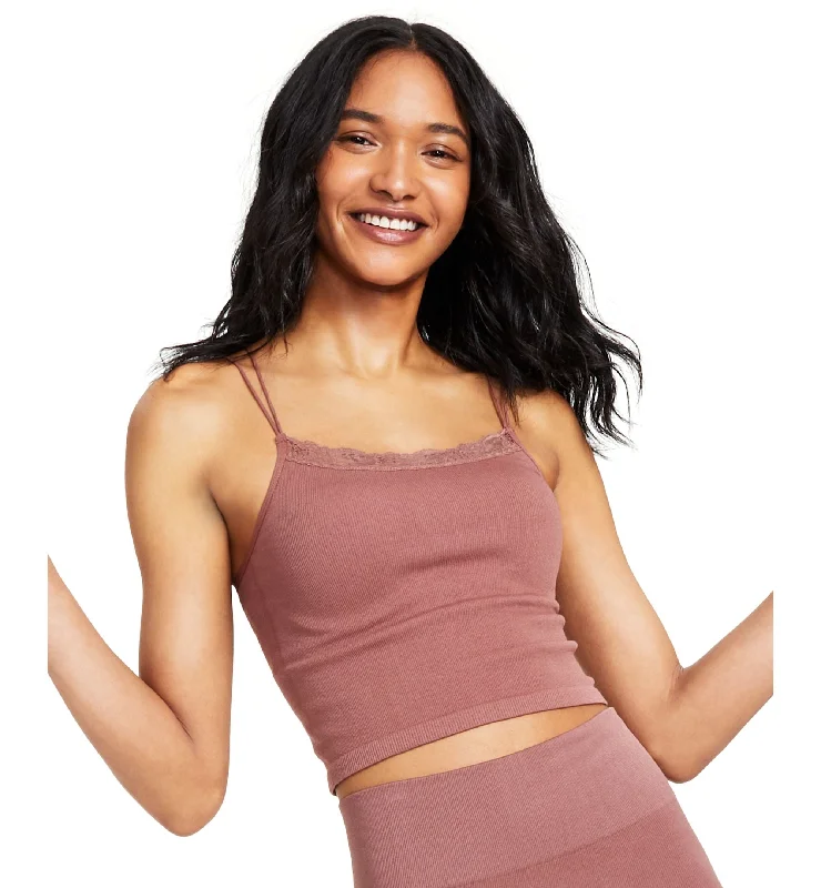 Hippie Rose Juniors' Lace-Trim Seamless Tank Top white tank top