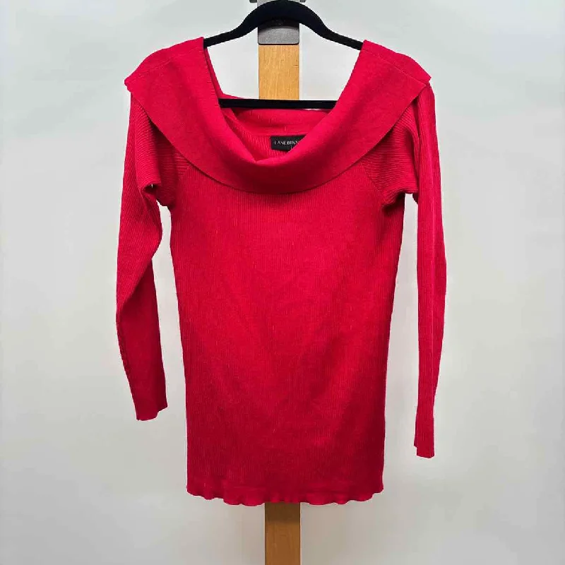 Lane Bryant Women's Size 18/20 Red Ribbed Sweater Real Fur Shearling Chenille