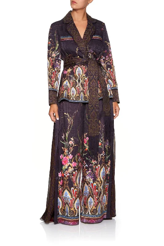 PAJAMA SUIT JACKET WILD FLOWER Toggled Jacket Drawstring Jacket Belted Jacket