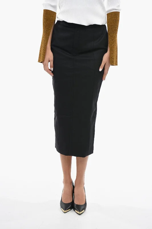 Anouki Split Back Pencil Maxi Skirt Xs Standard size wrap skirt elegant