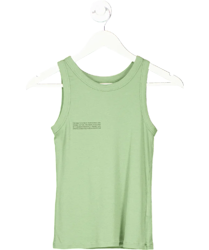 PANGAIA Green Lightweight Rib Tank Top UK S vibrant tank top