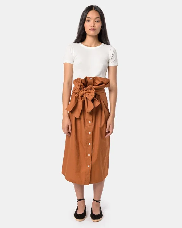 Smith Skirt in Rust leather skirt bold