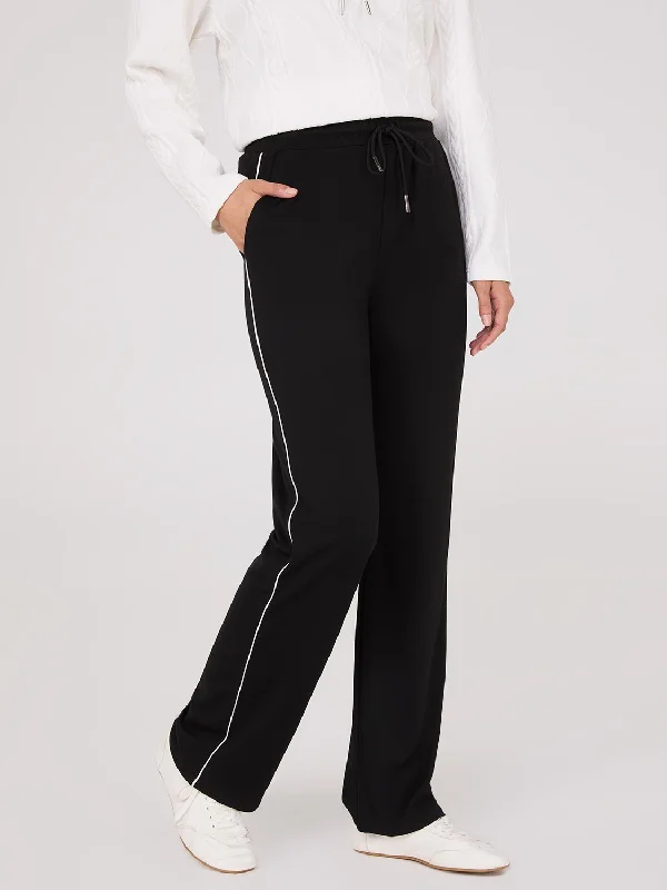 Contrast Piping Pants Cozy Knit Pants