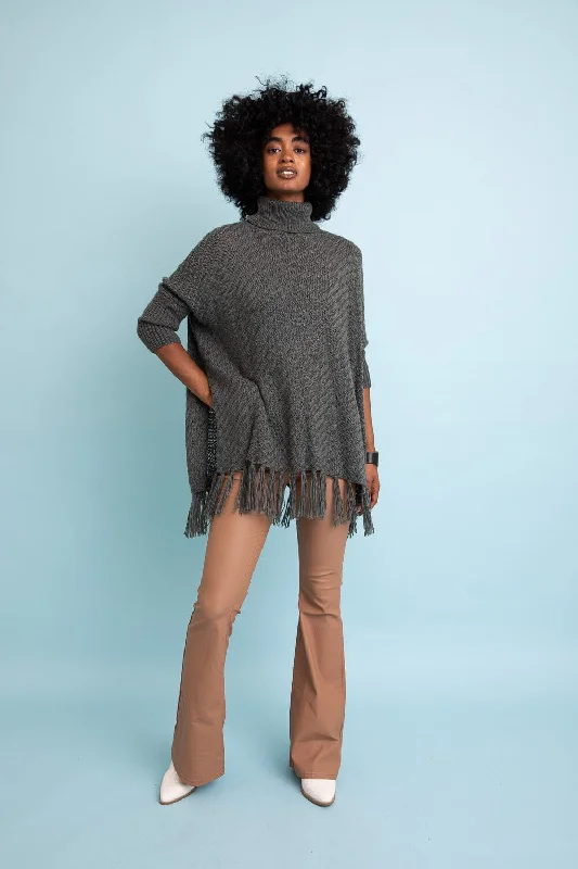 Sweater Weather Roll-Neck Poncho Stylish Fashionable Trendy
