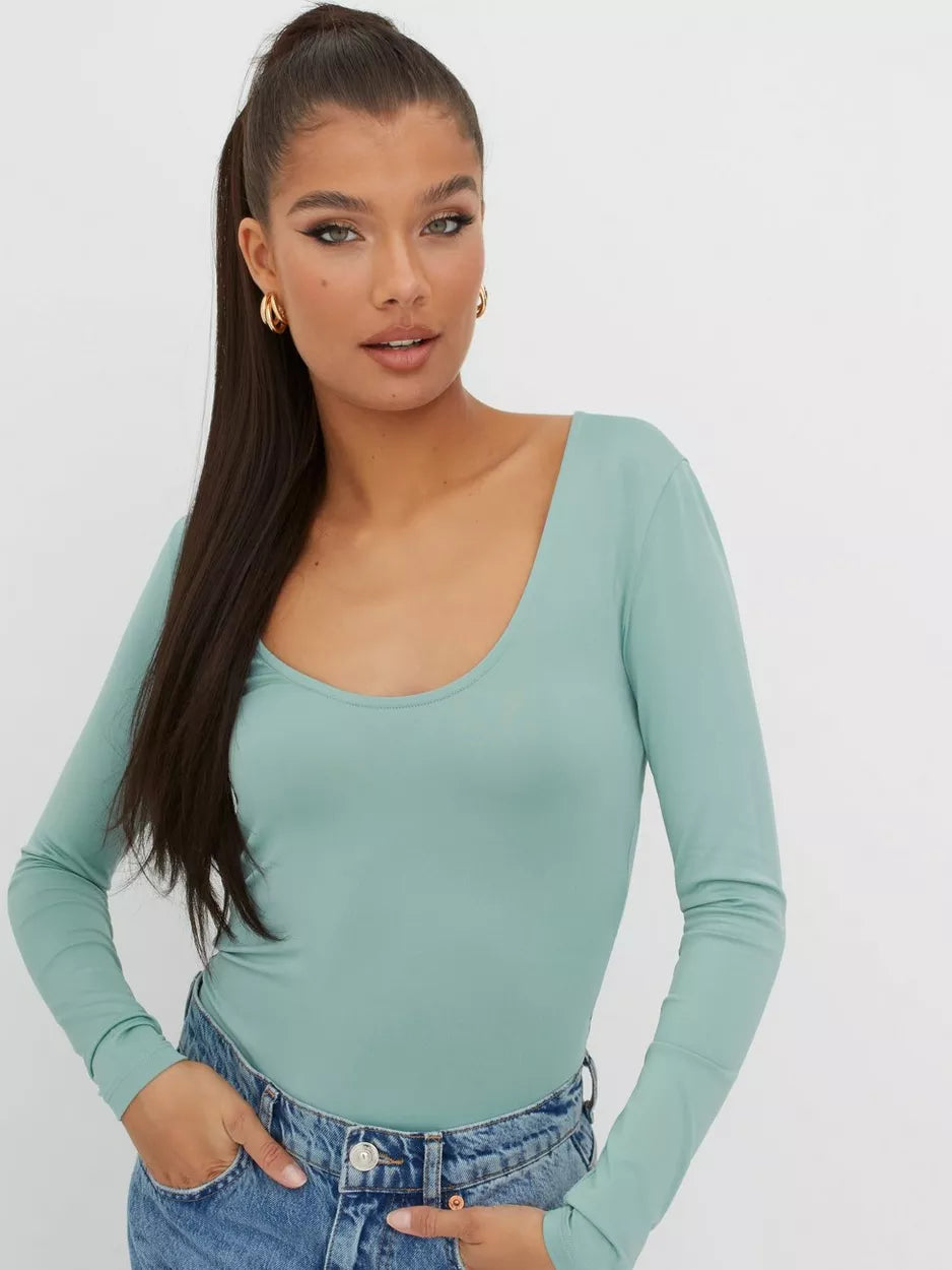 Amazing Long Sleeve Bodysuit Stylish High-Waisted Bodysuit