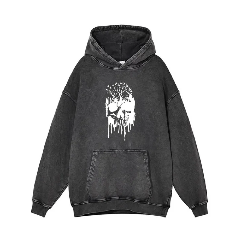 Broken Tree And Bird Vintage Vintage Washed Hoodie Hoodie Sweatshirt Pullover