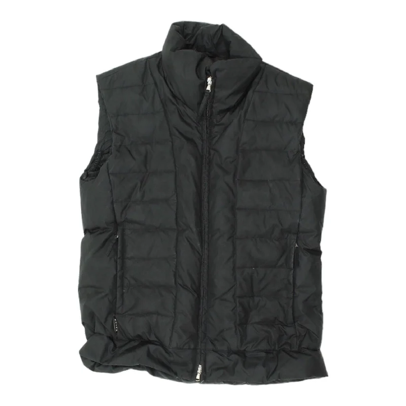 Belfe Womens Black Puffer Gilet | Vintage Designer Padded Sleeveless Jacket VTG Fitted Jacket Loose Jacket Oversized Jacket