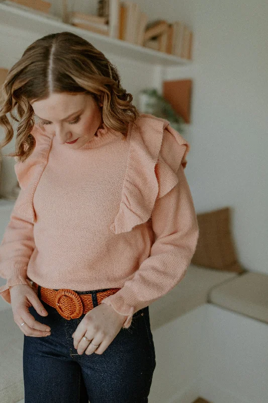 The Kamile Knit Sweater by Part Two - Blush Boxy Sweater Fitted Sweater A-Line