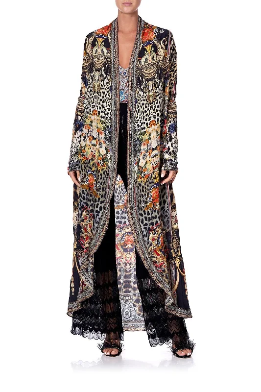 LONG CASUAL JACKET WITH POCKETS MARAIS AT MIDNIGHT Lace Jacket Ribbed Jacket Sequined Jacket