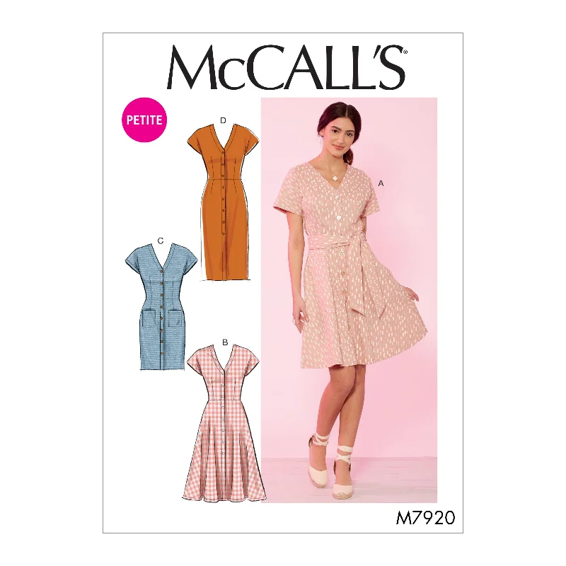 McCall's Pattern M7920 Misses'/Miss Petite Dresses and Belt Floral Print girly