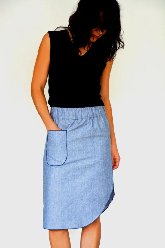 Halfmoon Atelier Roma Midi Skirt denim skirt durable