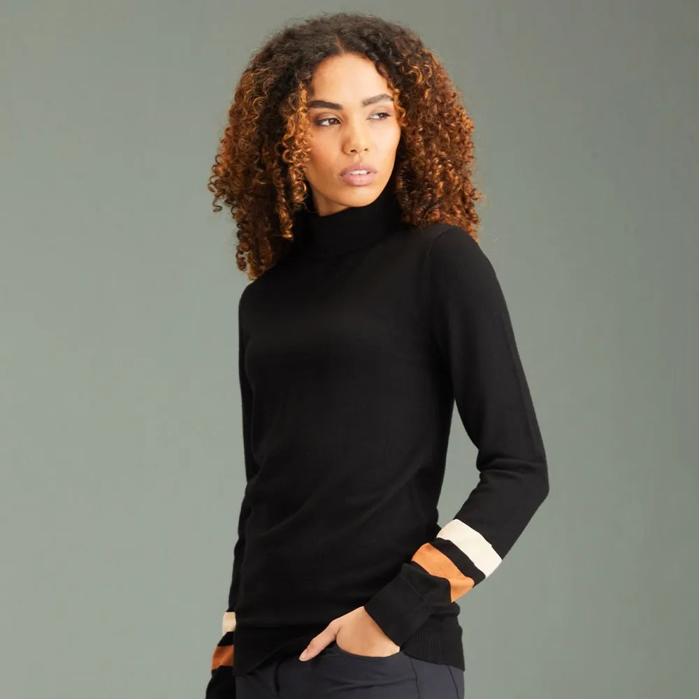 PING Jeanie Ladies Roll Neck Sweater Chenille Fabric Brocade Fabric Lace Fabric