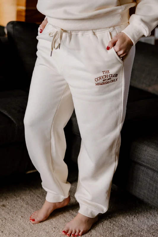 The Couch Club Sweat Pant | Cream Formal Linen Trousers