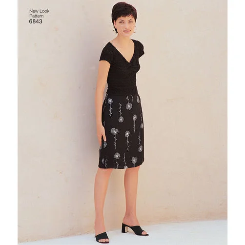 New Look Skirts N6843 button skirt front