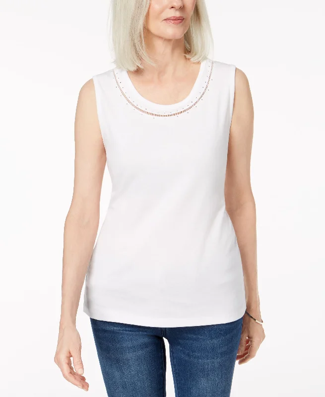 Cotton Studded Tank Top lightweight tank top