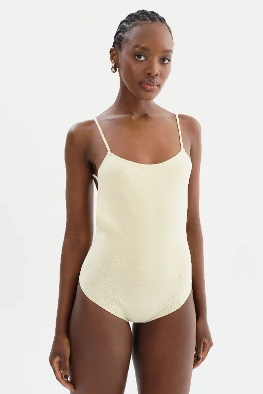 RENATA | Knit Bodysuit Stylish Bodysuit with Lace Accents