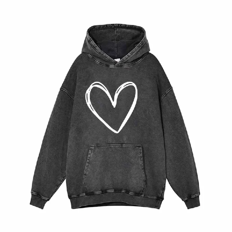 To The Person Behind Me Heart Pattern Hoodie Hoodie with Hem Embroidery Detailed Premium